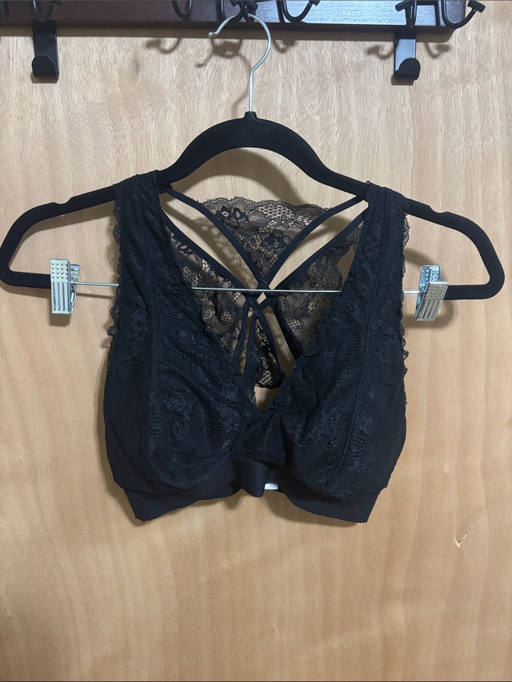 Maurices Black Lace Bralette with Strappy Back